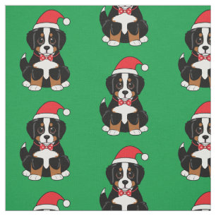 Bernese Mountain Puppy in einer Weihnachtsmannmüt Stoff