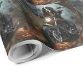 Bernese Mountain Riding Motorrad Halloween Beängst Geschenkpapier (Rolleneckpunkt)