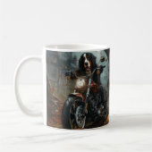 Bernese Mountain Riding Motorrad Halloween Beängst Kaffeetasse (Links)