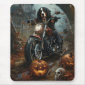 Bernese Mountain Riding Motorrad Halloween Beängst Mousepad (Vorne)