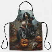 Bernese Mountain Riding Motorrad Halloween Beängst Schürze (Vorderseite)