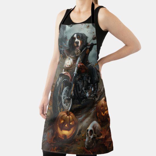 Bernese Mountain Riding Motorrad Halloween Beängst Schürze (InSitu)