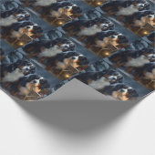 Bernese Mountain Snowy Sleigh Weihnachtsdekor Geschenkpapier (Ecke)