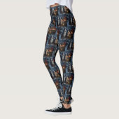 Bernese Mountain Snowy Sleigh Weihnachtsdekor Leggings (Links)