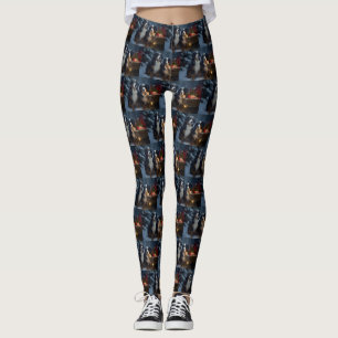 Bernese Mountain Snowy Sleigh Weihnachtsdekor Leggings
