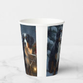 Bernese Mountain Snowy Sleigh Weihnachtsdekor Pappbecher (Rechts)