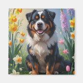 Bernese Mountain Spring Blumen Malerei Magnet (Vorne)