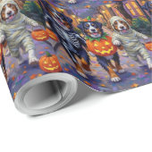 Bernese Mountain Trick oder Treating zu Halloween Geschenkpapier (Rolleneckpunkt)
