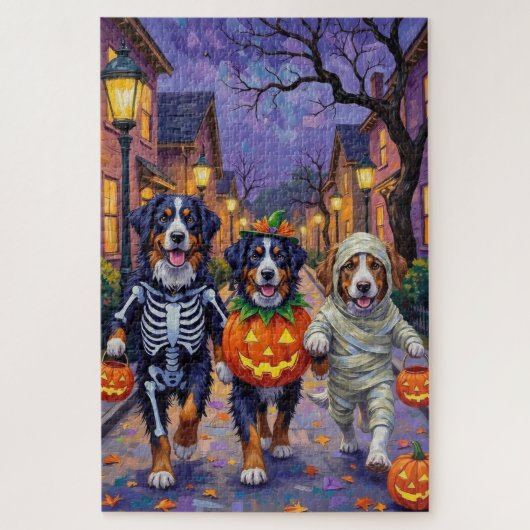 Bernese Mountain Trick oder Treating zu Halloween Puzzle (Vertikal)