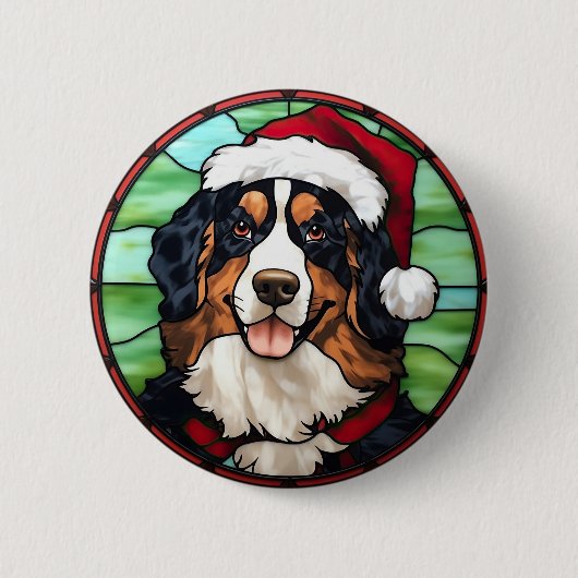 Bernese Mountain verkleidete Gläserweihe Button (Vorderseite)