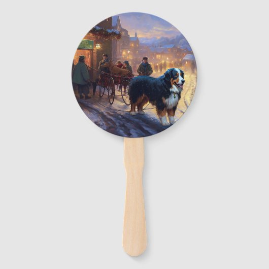 Bernese Mountain Weihnachtsfeiertage Fächer (Rückseite)