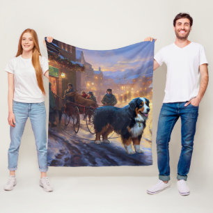 Bernese Mountain Weihnachtsfeiertage Fleecedecke