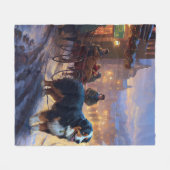 Bernese Mountain Weihnachtsfeiertage Fleecedecke (Vorderseite (Horizontal))