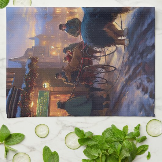 Bernese Mountain Weihnachtsfeiertage Geschirrtuch (Gefaltet)