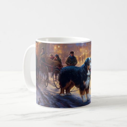Bernese Mountain Weihnachtsfeiertage Kaffeetasse (Vorderseite Links)