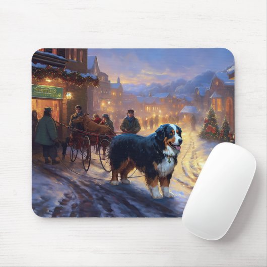 Bernese Mountain Weihnachtsfeiertage Mousepad (Mit Mouse)