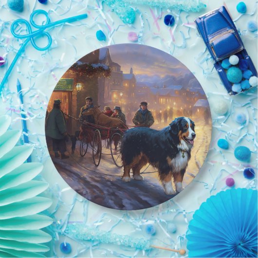 Bernese Mountain Weihnachtsfeiertage Pappteller (Party)