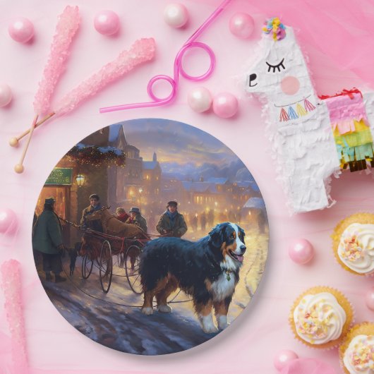 Bernese Mountain Weihnachtsfeiertage Pappteller (Party)