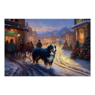 Bernese Mountain Weihnachtsfeiertage Poster