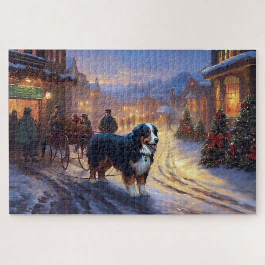 Bernese Mountain Weihnachtsfeiertage Puzzle (Horizontal)