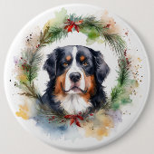 Bernese Mountain Weihnachtsfest Papa Button (Vorderseite)