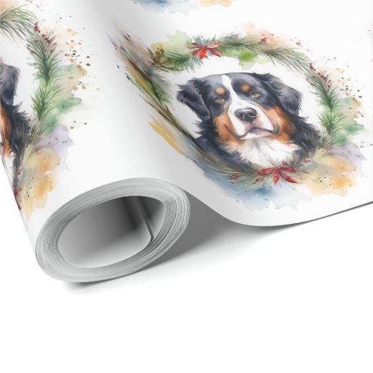 Bernese Mountain Weihnachtsfest Papa Geschenkpapier (Rolleneckpunkt)