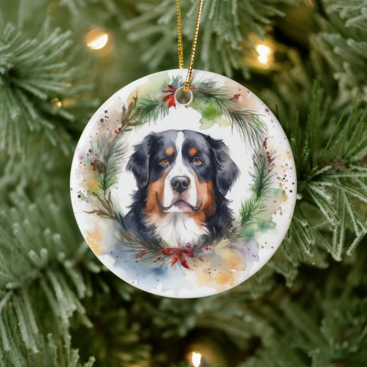 Bernese Mountain Weihnachtsfest Papa Keramik Ornament (Baum)