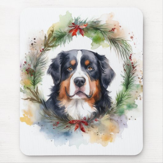 Bernese Mountain Weihnachtsfest Papa Mousepad (Vorne)