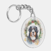 Bernese Mountain Weihnachtsfest Papa Schlüsselanhänger (Vorderseite links)