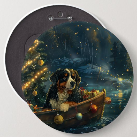 Bernese Mountain Weihnachtsfest Reise Button (Vorne & Hinten)