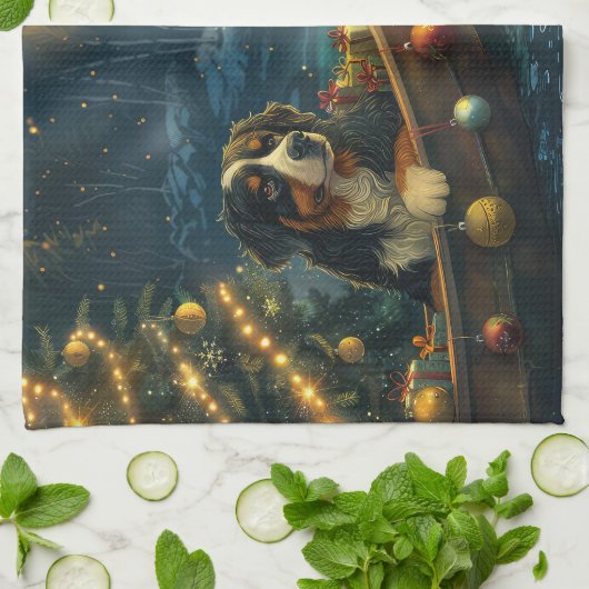 Bernese Mountain Weihnachtsfest Reise Geschirrtuch (Gefaltet)