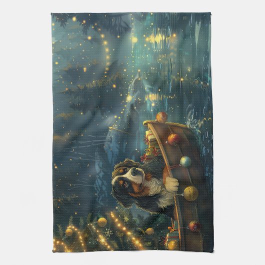Bernese Mountain Weihnachtsfest Reise Geschirrtuch (Vertikal)