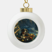 Bernese Mountain Weihnachtsfest Reise Keramik Kugel-Ornament (Vorderseite)