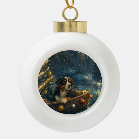 Bernese Mountain Weihnachtsfest Reise Keramik Kugel-Ornament (Vorderseite)
