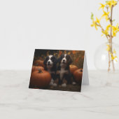 Bernese Mountain Welpe Herbst Kürbiskugel Karte (Gelbe Blume)