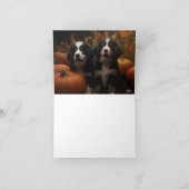 Bernese Mountain Welpe Herbst Kürbiskugel Karte (Innenseite)