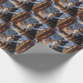 Bernese Mountain With Christmas Lights Holiday Geschenkpapier (Ecke)