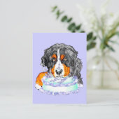 Bernese Mt Dog Cake Face Birthday Postkarte (Stehend Vorderseite)
