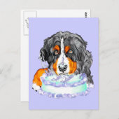 Bernese Mt Dog Cake Face Birthday Postkarte (Vorne/Hinten)
