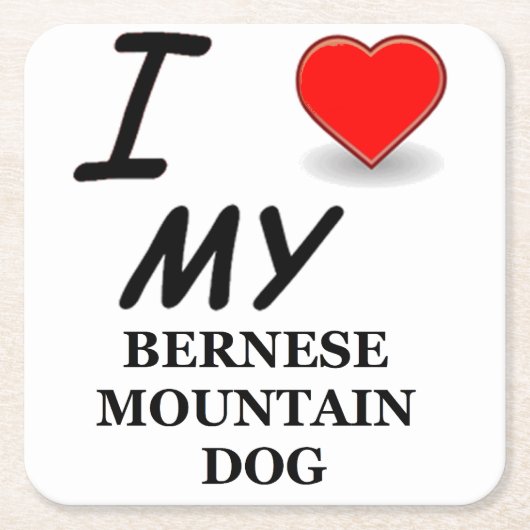 Bernese mt dog Liebe Rechteckiger Pappuntersetzer (Vorderseite)