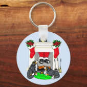 Bernese Mt Dog Santa fallt in Schlüsselanhänger (Vorderseite)
