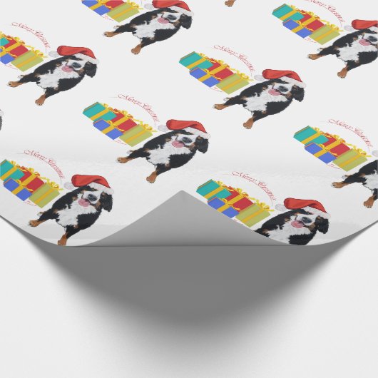 Bernese Mt. Dog Santa's Helper Geschenkpapier (Ecke)