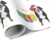 Bernese Mt. Dog Santa's Helper Geschenkpapier (Rolleneckpunkt)