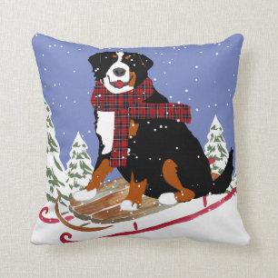 Bernese Mt Dog Sled Kissen