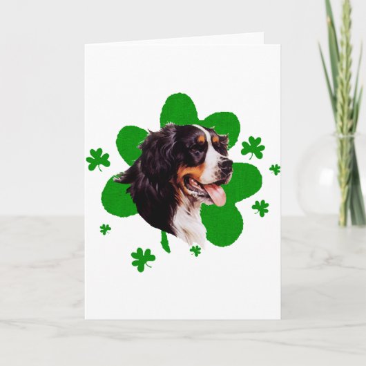 Bernese Mt. Dog St. Patrick's Day Karte (Vorderseite)
