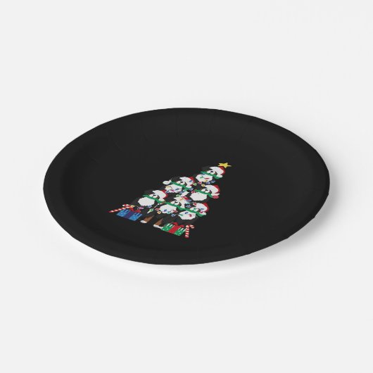 Bernese Mt Dog Welppy Christmas Tree Classic T-Shi Pappteller (Schrägansicht)