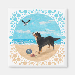 Bernese Mt. Hund am Strand Magnet