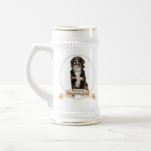 Bernese Mt. Hund Stein Bierglas (Links)