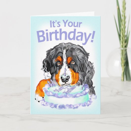 Bernese Mt Hundekuchen-Gesichts-Geburtstag Karte (Vorderseite)