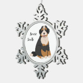 Bernese Poodle mix, Bernedoodle Weihnachtsschmuck Schneeflocken Zinn-Ornament (Rechts)